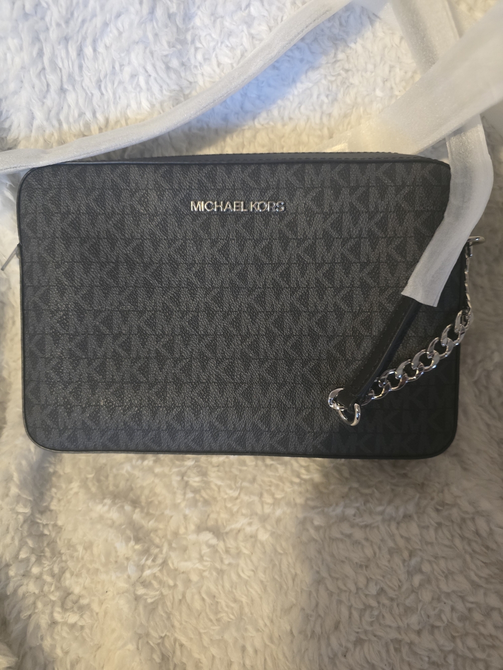 Michael Kors Men's Black/Charcoal Signature Messenger Bag